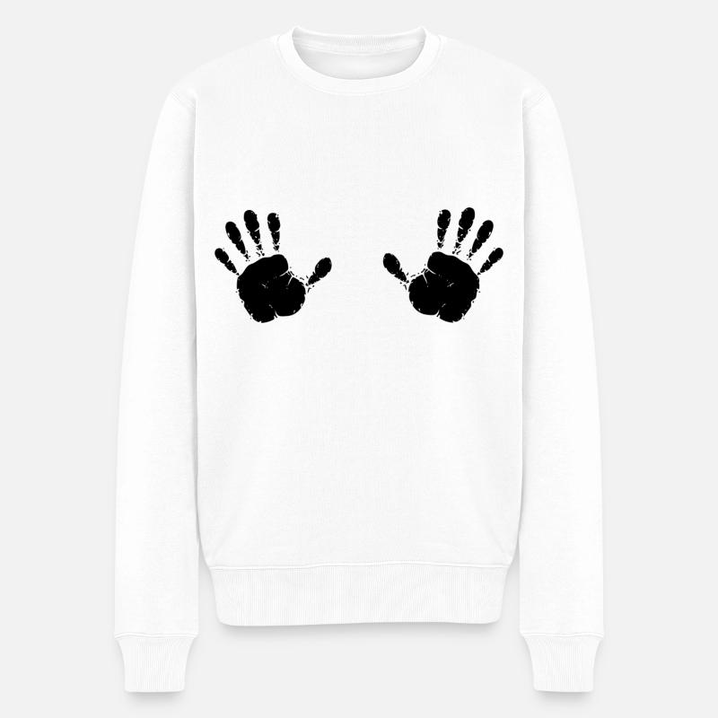 Mains empreintes - Pull Premium bio Homme - blanc