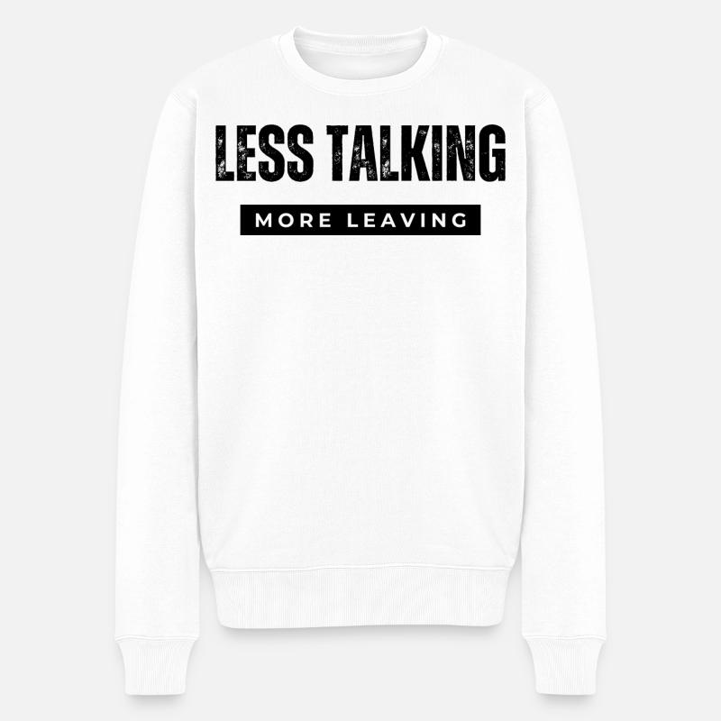 Moins de paroles - Pull Premium bio Homme - blanc