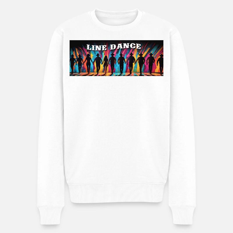 Line Dance Gruppe beim Tanzen - Männer Premium Bio Pullover - Weiß