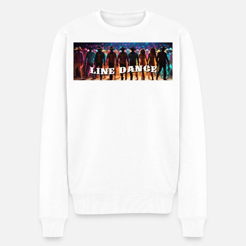 Line Dance Gruppe beim Tanzen - Männer Premium Bio Pullover - Weiß