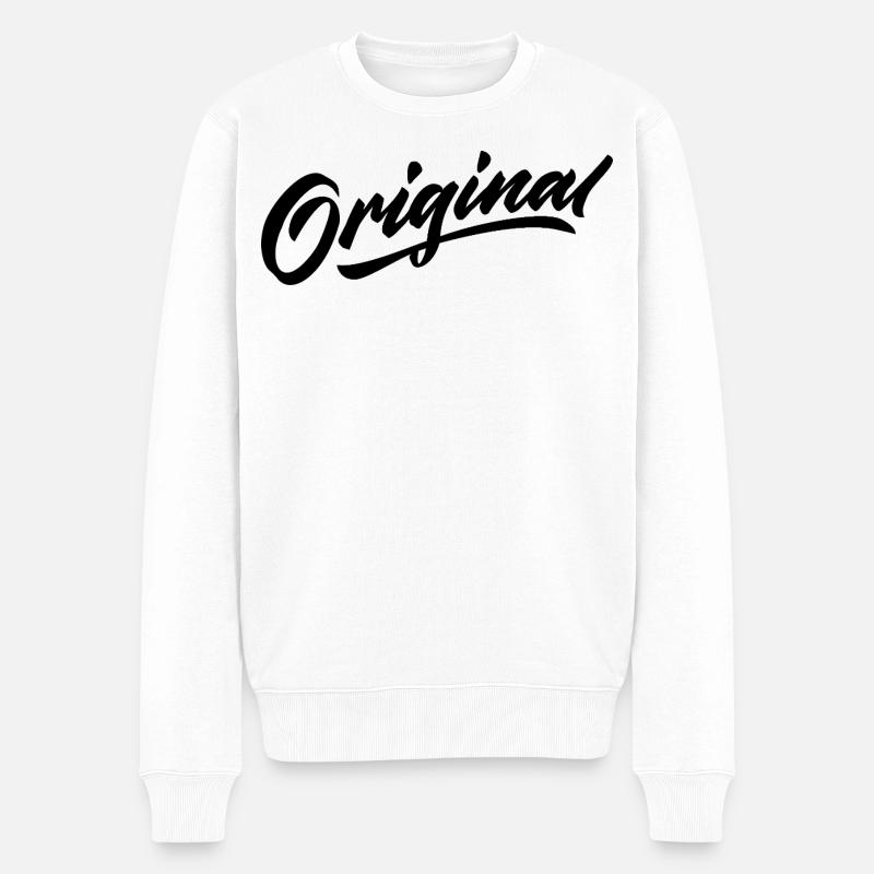 Original - Männer Premium Bio Pullover - Weiß