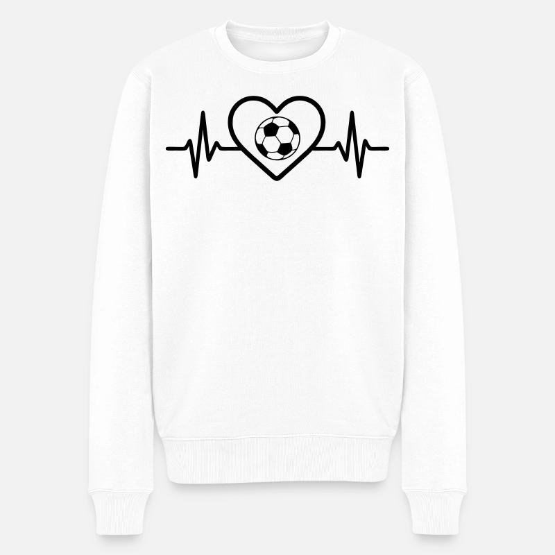 Fußball Herz Sport - Männer Premium Bio Pullover - Weiß