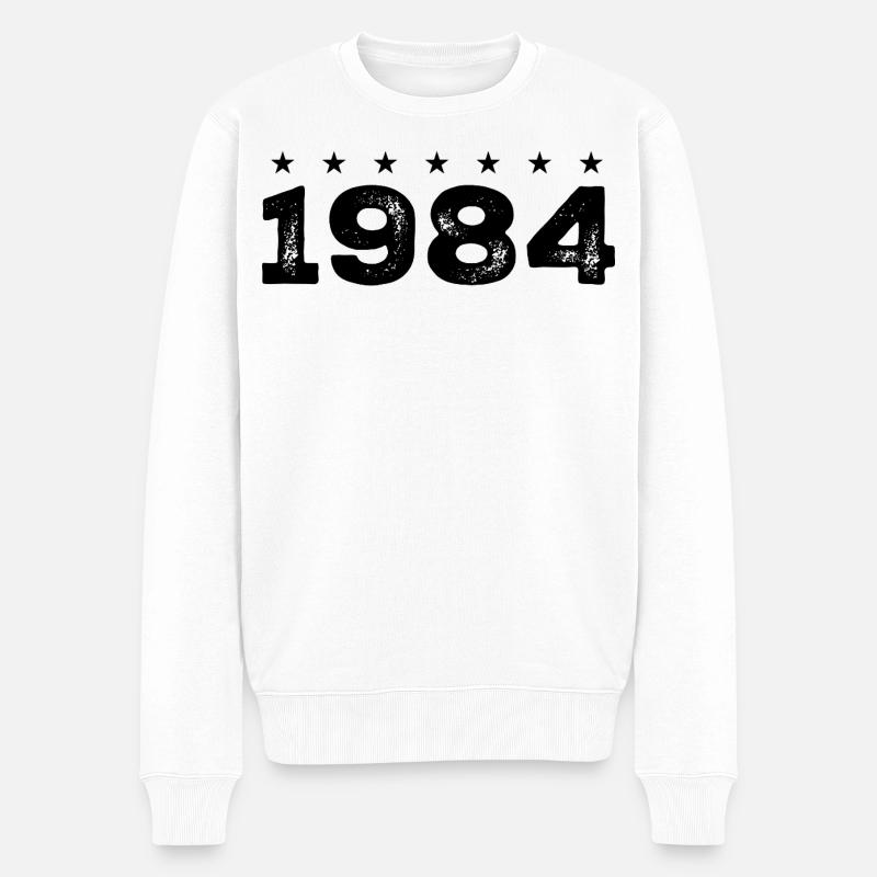 Hergestellt im Jahr 1984 - Männer Premium Bio Pullover - Weiß