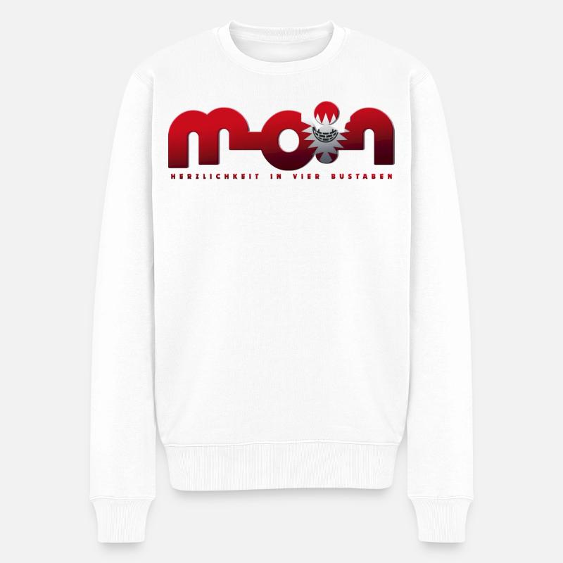 Moin - Männer Premium Bio Pullover - Weiß