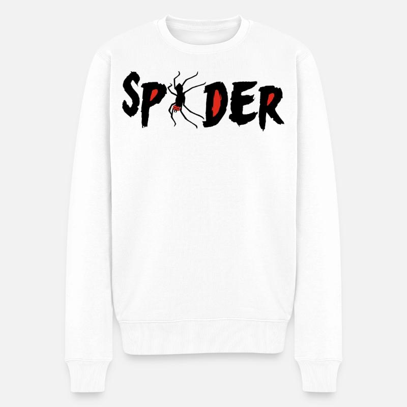 Rotäugige Spinne - Männer Premium Bio Pullover - Weiß