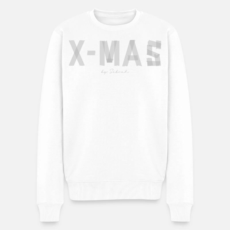 Pinselbuchstaben X-MAS  - Männer Premium Bio Pullover - Weiß