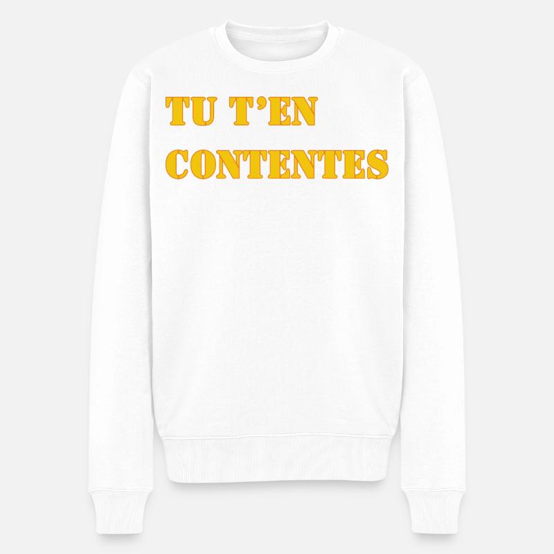 TU T’EN CONTENTES - Pull Premium bio Homme - blanc