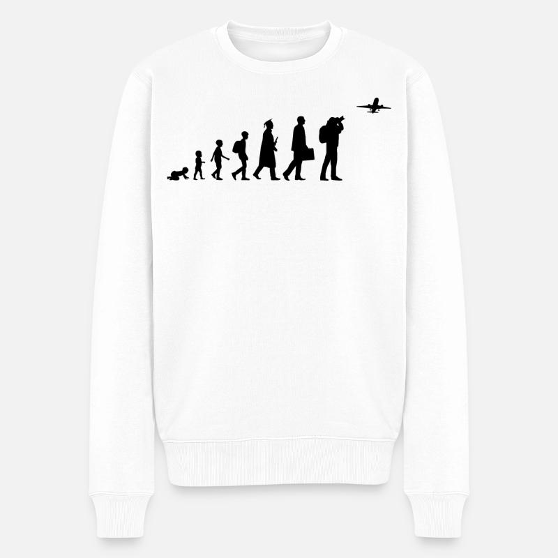 Entwicklung eines Plane Spotters - Männer Premium Bio Pullover - Weiß