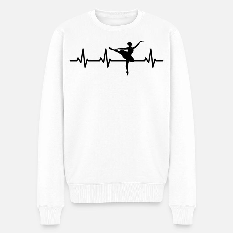 Ballettmädchen Herzschlag - Männer Premium Bio Pullover - Weiß