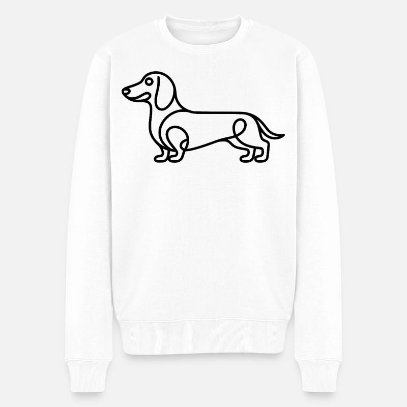 Dackel - Männer Premium Bio Pullover - Weiß