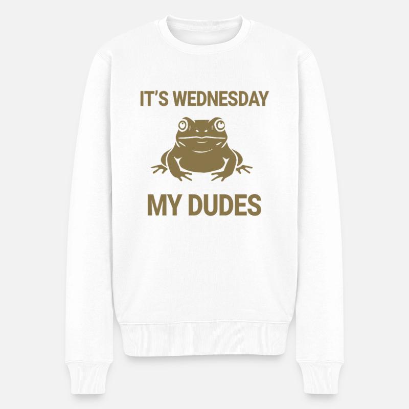 It's Wednesday my dudes - Männer Premium Bio Pullover - Weiß