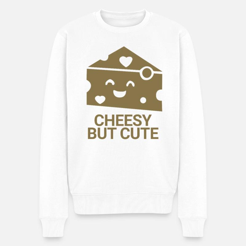 Cheesy but cute - Männer Premium Bio Pullover - Weiß
