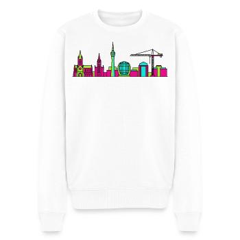 Glasgow City Skyline Clyde Arc Moderne Linienkunst - Männer Premium Bio Pullover - Weiß - Vorne - Thijin (182cm)