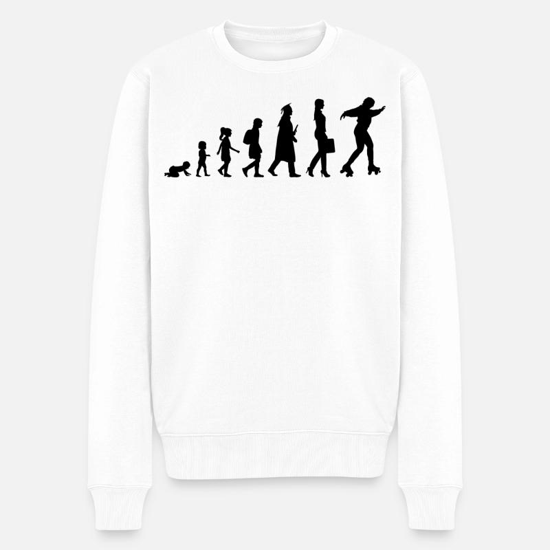 Entwicklung des Rollschuhlaufs - Männer Premium Bio Pullover - Weiß
