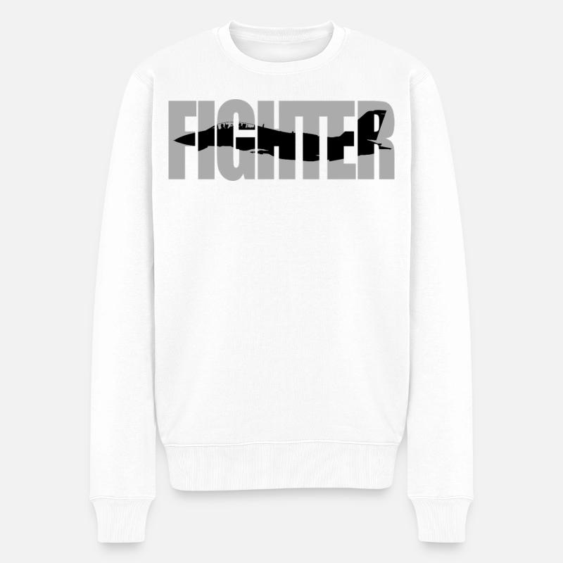 Fighter F-14 Tomcat - Männer Premium Bio Pullover - Weiß