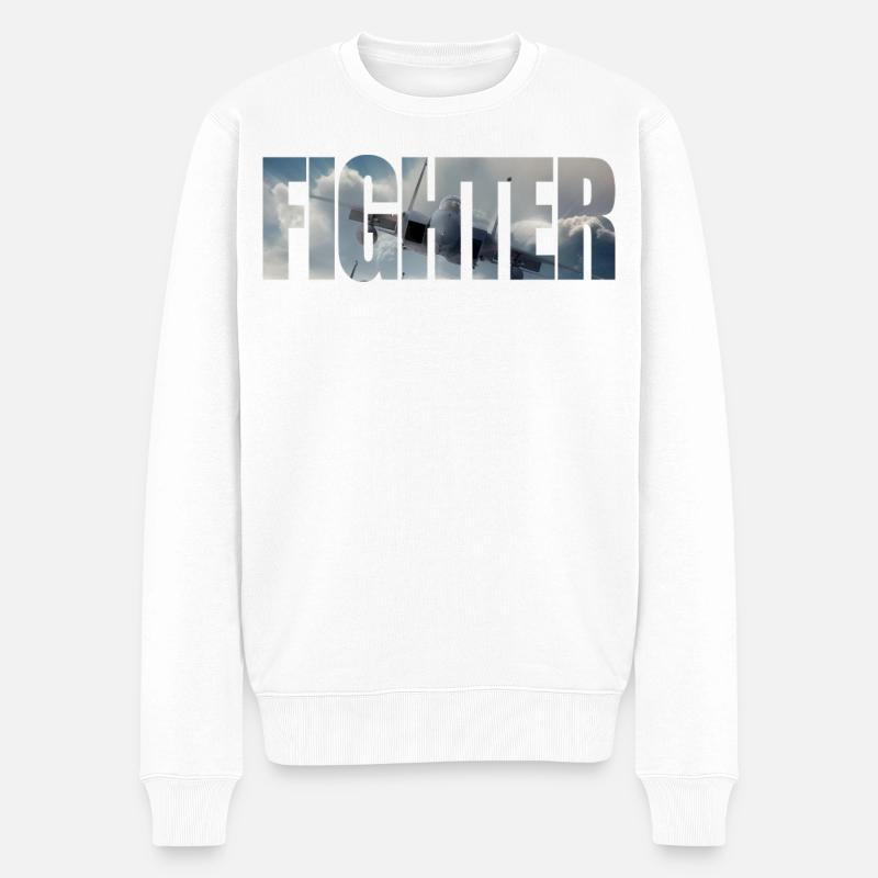 Fighter F-15 Eagle - Männer Premium Bio Pullover - Weiß