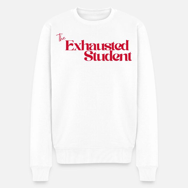 The Exhausted Student  - Männer Premium Bio Pullover - Weiß