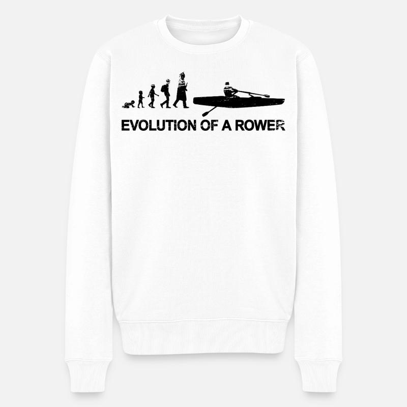 Évolution des rameurs - Pull Premium bio Homme - blanc
