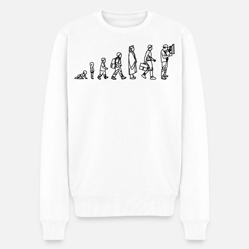 Évolution de l’électricien - Pull Premium bio Homme - blanc