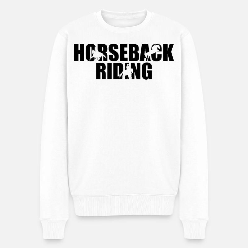 Reiten - Männer Premium Bio Pullover - Weiß