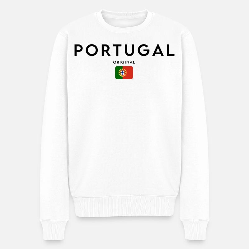 Flagge Portugals - Männer Premium Bio Pullover - Weiß