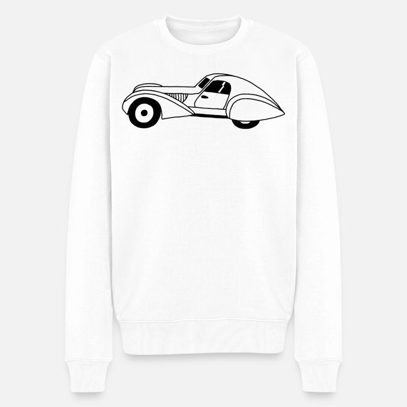 Schwarzes Auto und Wassertropfen - Männer Premium Bio Pullover - Weiß