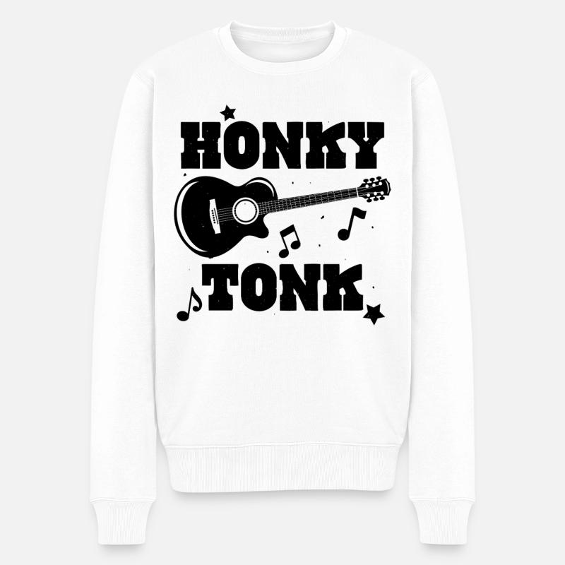Honky Tonk - Männer Premium Bio Pullover - Weiß