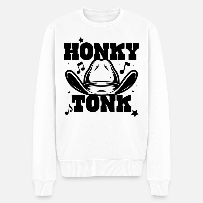 Honky Tonk - Männer Premium Bio Pullover - Weiß