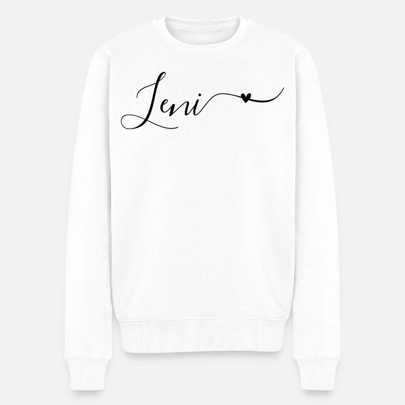 Leni Name Vorname Dekorativ - Männer Premium Bio Pullover - Weiß