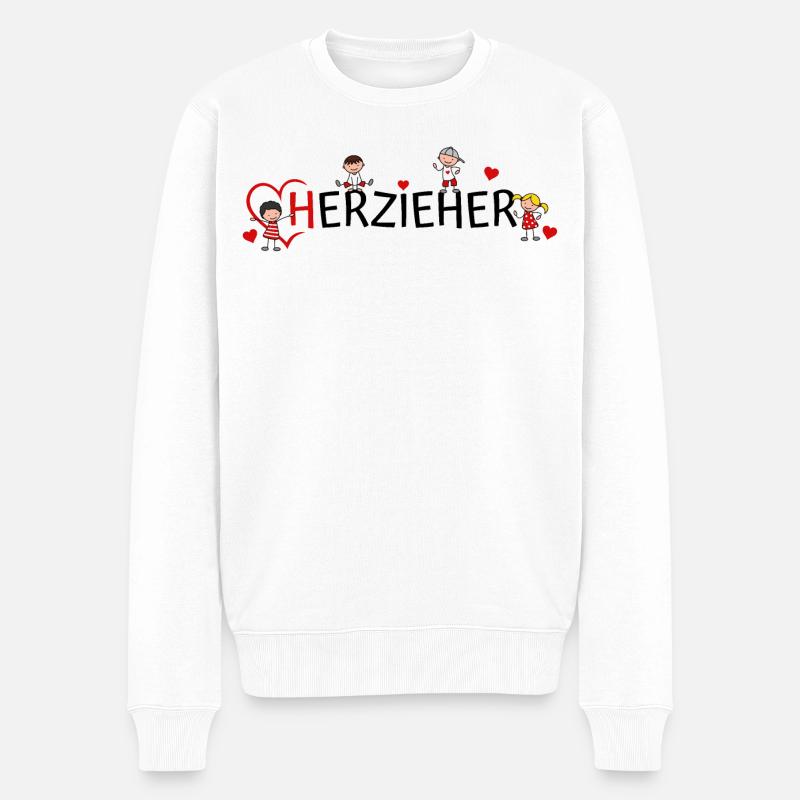 Erzieher Herzieher - Männer Premium Bio Pullover - Weiß