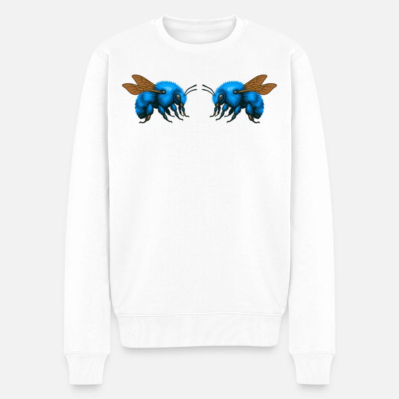 2Bourdons en miroir - Pull Premium bio Homme - blanc