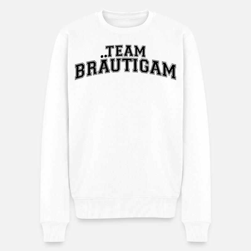 JGA Junggesellenabschied - Team Bräutigam - Männer Premium Bio Pullover - Weiß
