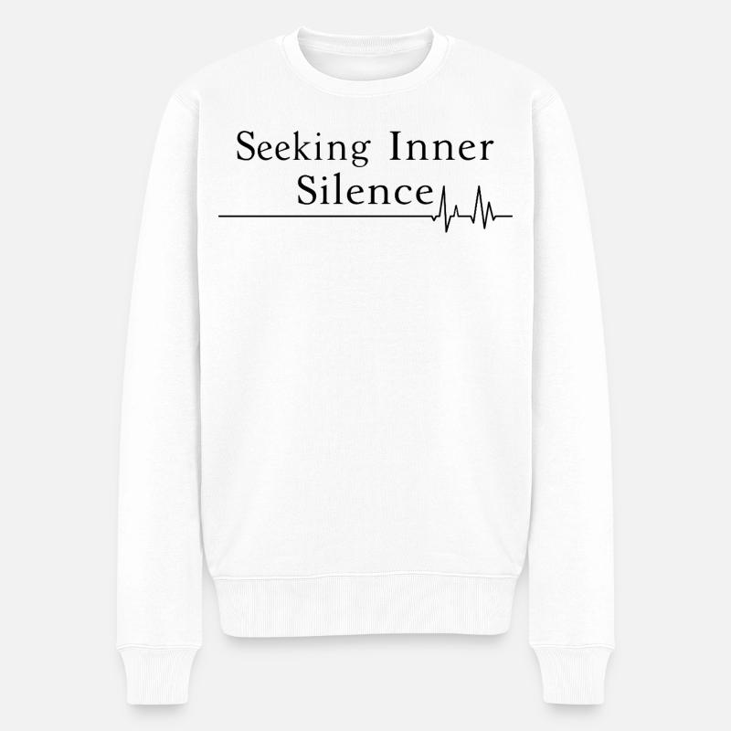 À la recherche du silence intérieur - Pull Premium bio Homme - blanc