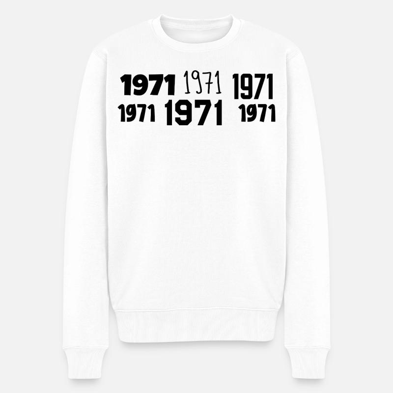 1971 – Großartig seit 1971 - Männer Premium Bio Pullover - Weiß