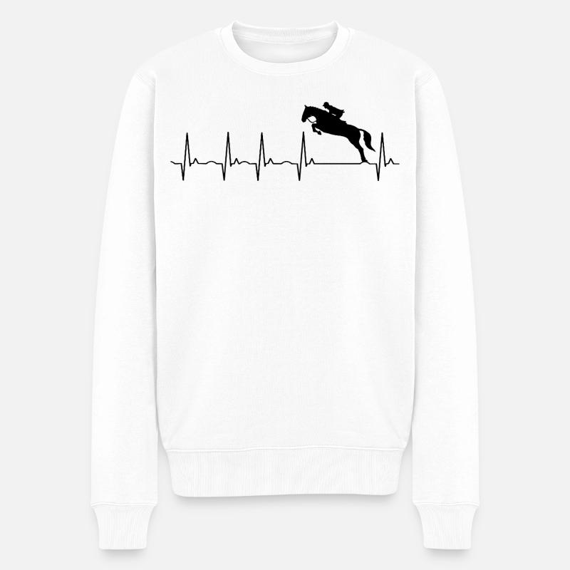 Pferde Design - Reiten Reiterin Geschenk - Männer Premium Bio Pullover - Weiß