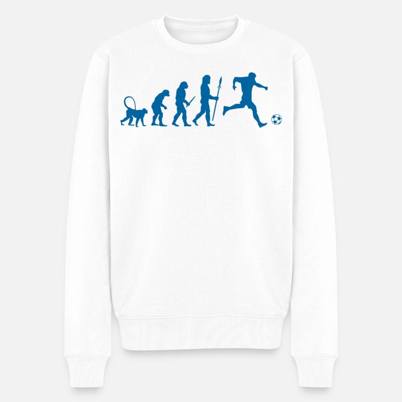 Evolution of a Soccer Player - Männer Premium Bio Pullover - Weiß