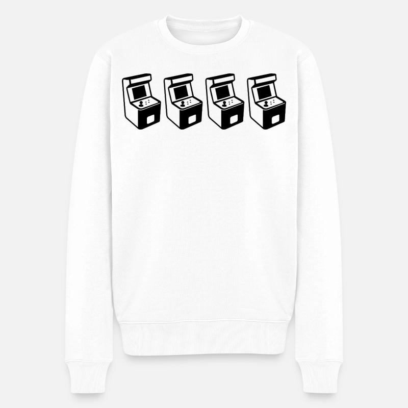 Arcade Automaten - Männer Premium Bio Pullover - Weiß