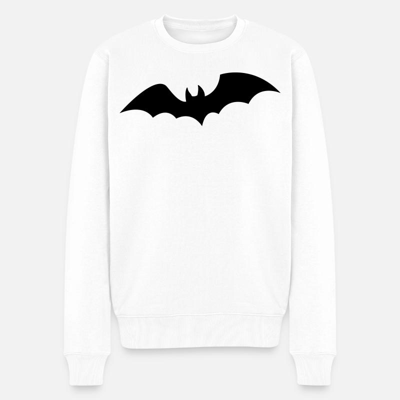 Fledermaus - Männer Premium Bio Pullover - Weiß