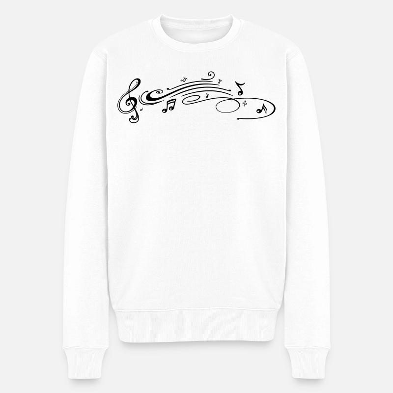 Musik, Notenschlüssel, clef - Männer Premium Bio Pullover - Weiß