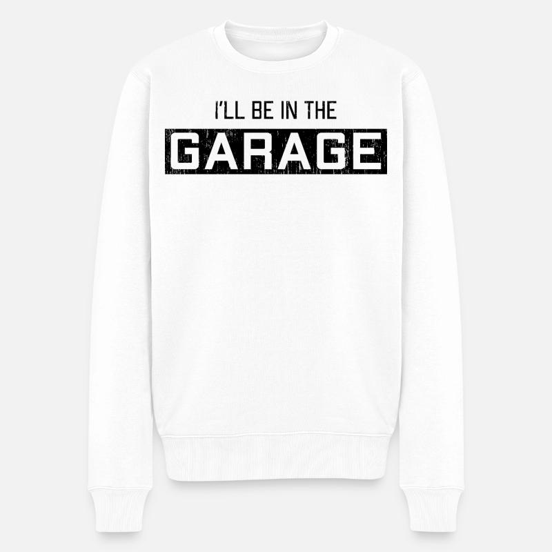 Je vais être dans le garage retraite Drôle de retraite - Pull Premium bio Homme - blanc