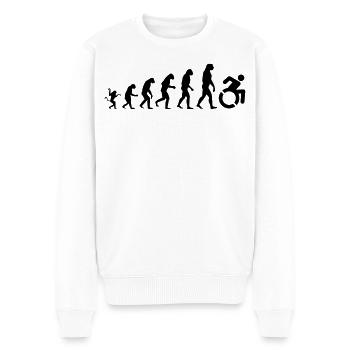 Evolution des Rollstuhls * - Männer Premium Bio Pullover - Weiß - Vorne - Thijin (182cm)