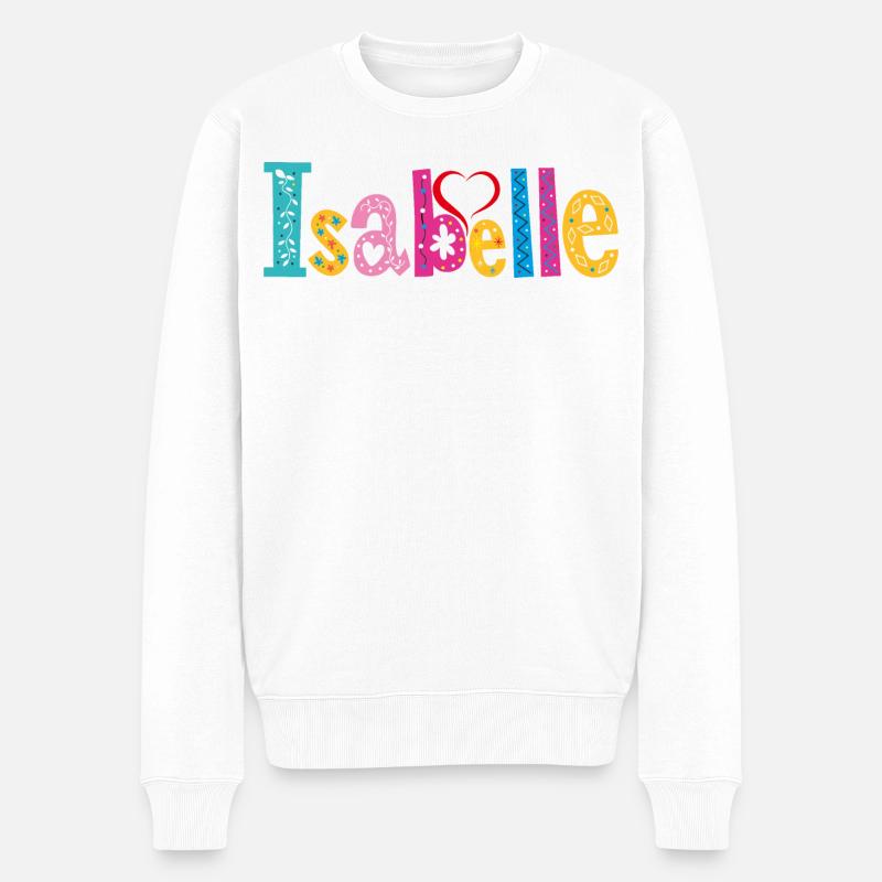 Personalisierter Isabelle-Name - Männer Premium Bio Pullover - Weiß