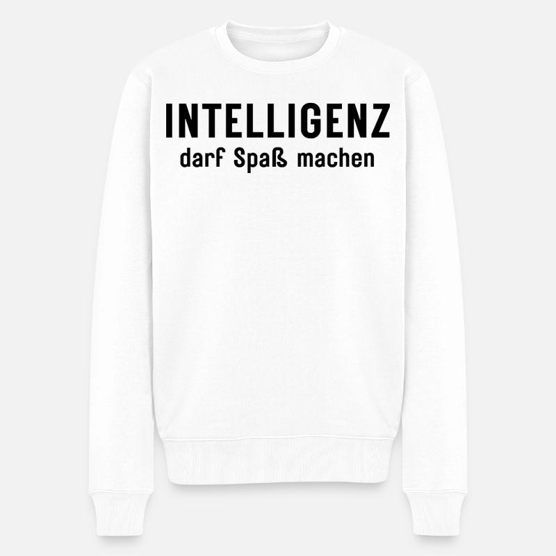 L’intelligence peut être amusante Conception d’affirmations - Pull Premium bio Homme - blanc