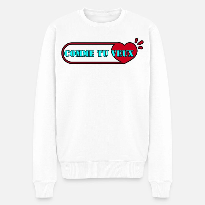 WIE DU WILLST. - Männer Premium Bio Pullover - Weiß