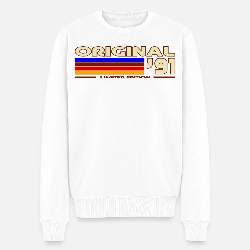 Rétro 1991 Arc ciel - Pull Premium bio Homme - blanc