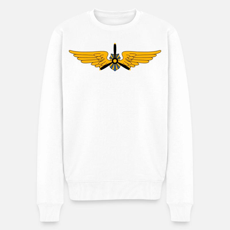 Flügel - Männer Premium Bio Pullover - Weiß