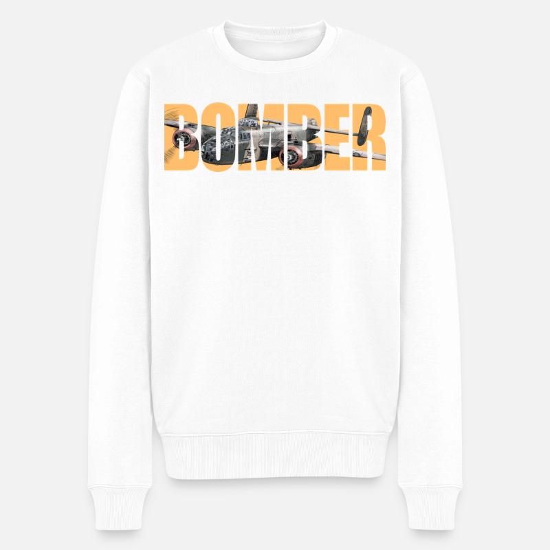 Bomber B-25 Mitchell - Männer Premium Bio Pullover - Weiß