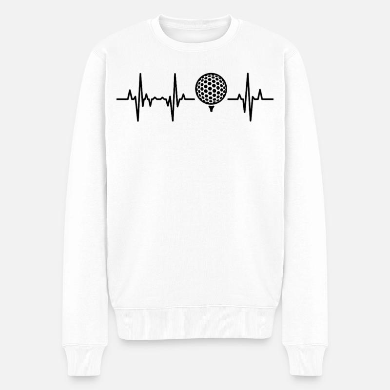 Cardiogramme de golf - Pull Premium bio Homme - blanc