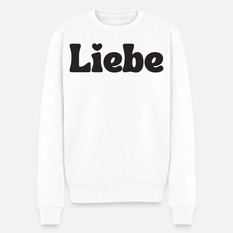 Liebe - Männer Premium Bio Pullover - Weiß
