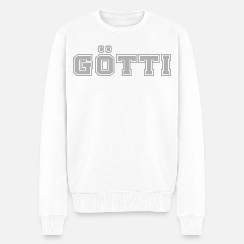 Götti College Schriftzug - Männer Premium Bio Pullover - Weiß
